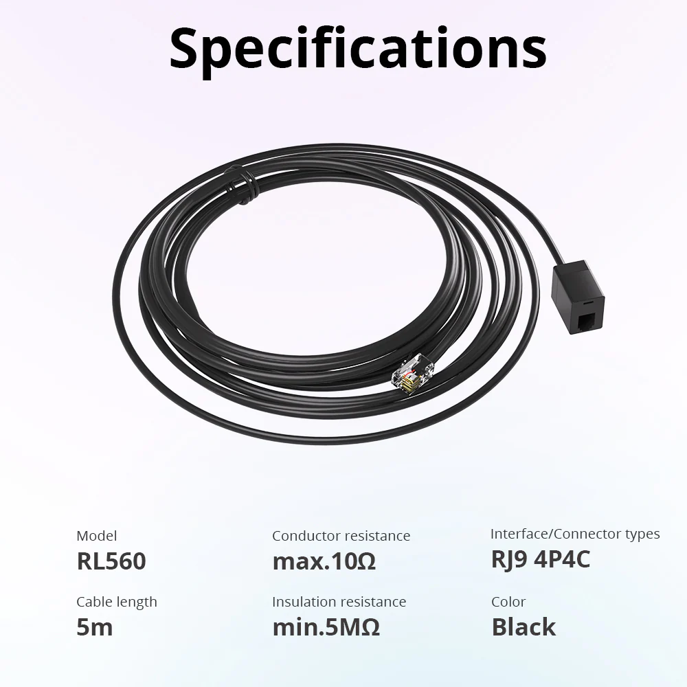 SONOFF RL560 5M Sensor Extension Cable for RJ9 4P4C Sensor - Image 4
