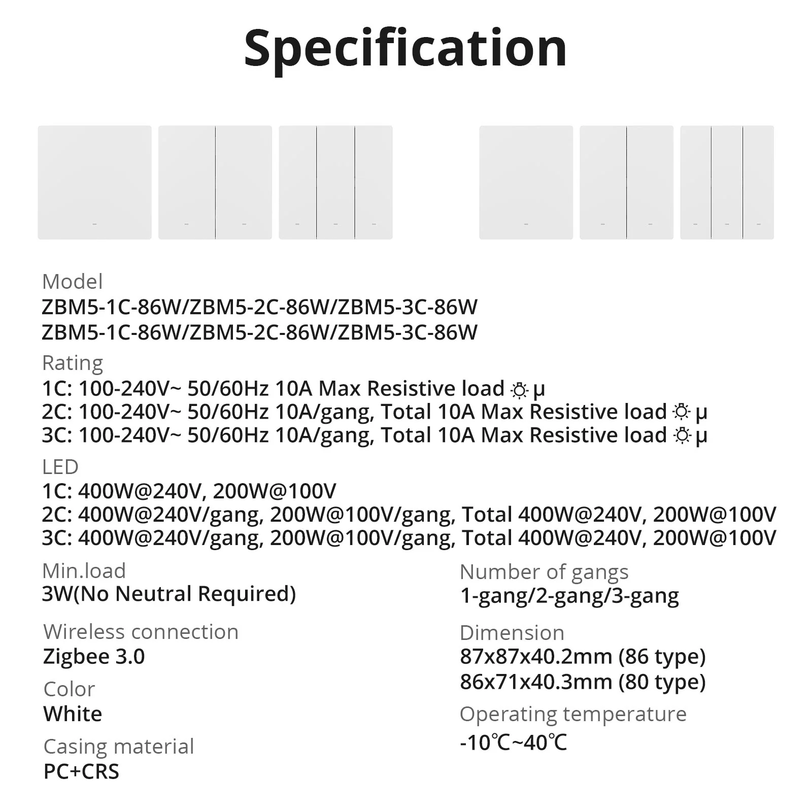 SONOFF SwitchMan Zigbee Smart Wall Switch | ZBM5 80/86 Type - Image 5