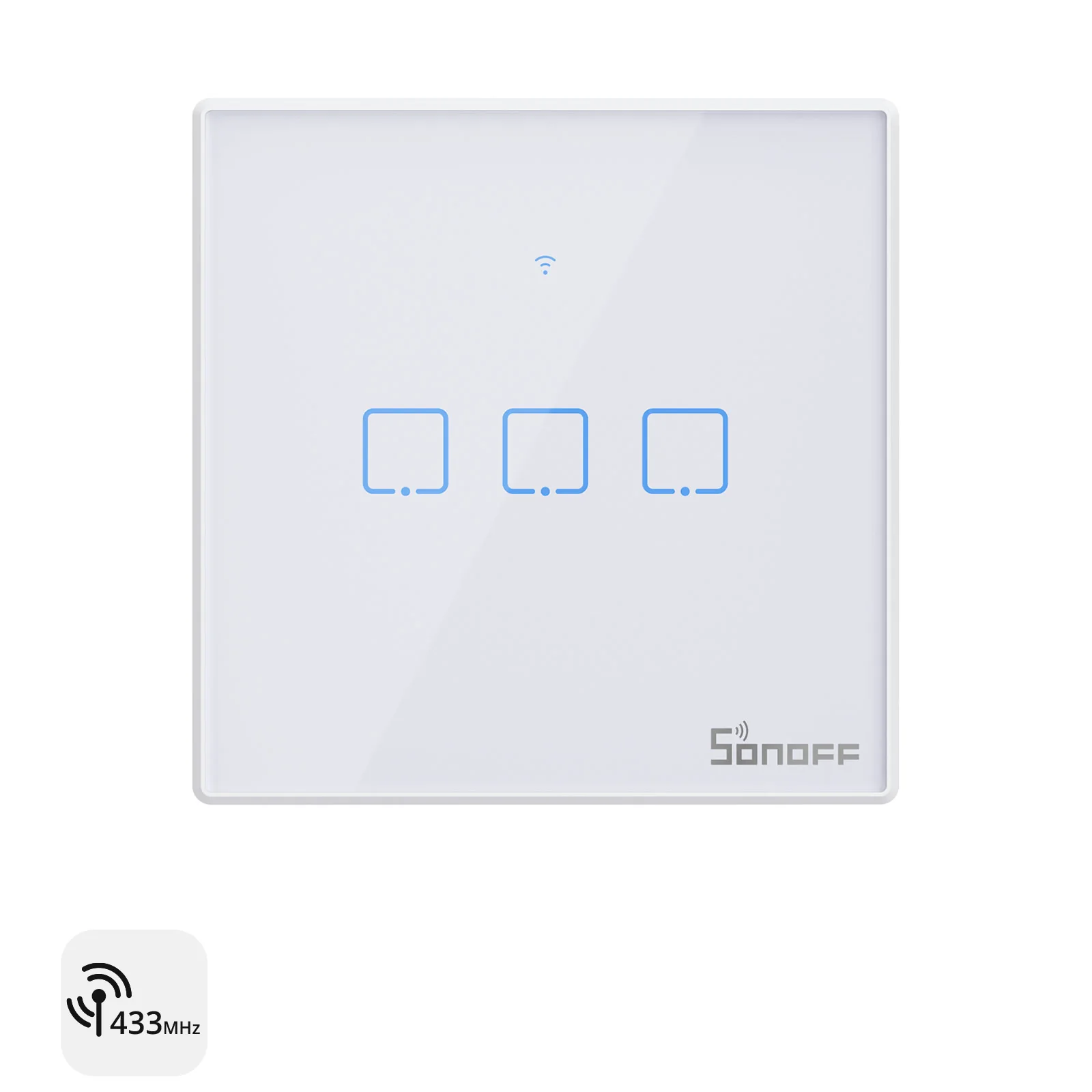 SONOFF T2EU-RF – Wall Panel Sticky 433MHz Wireless RF Remote 1-3 Gang