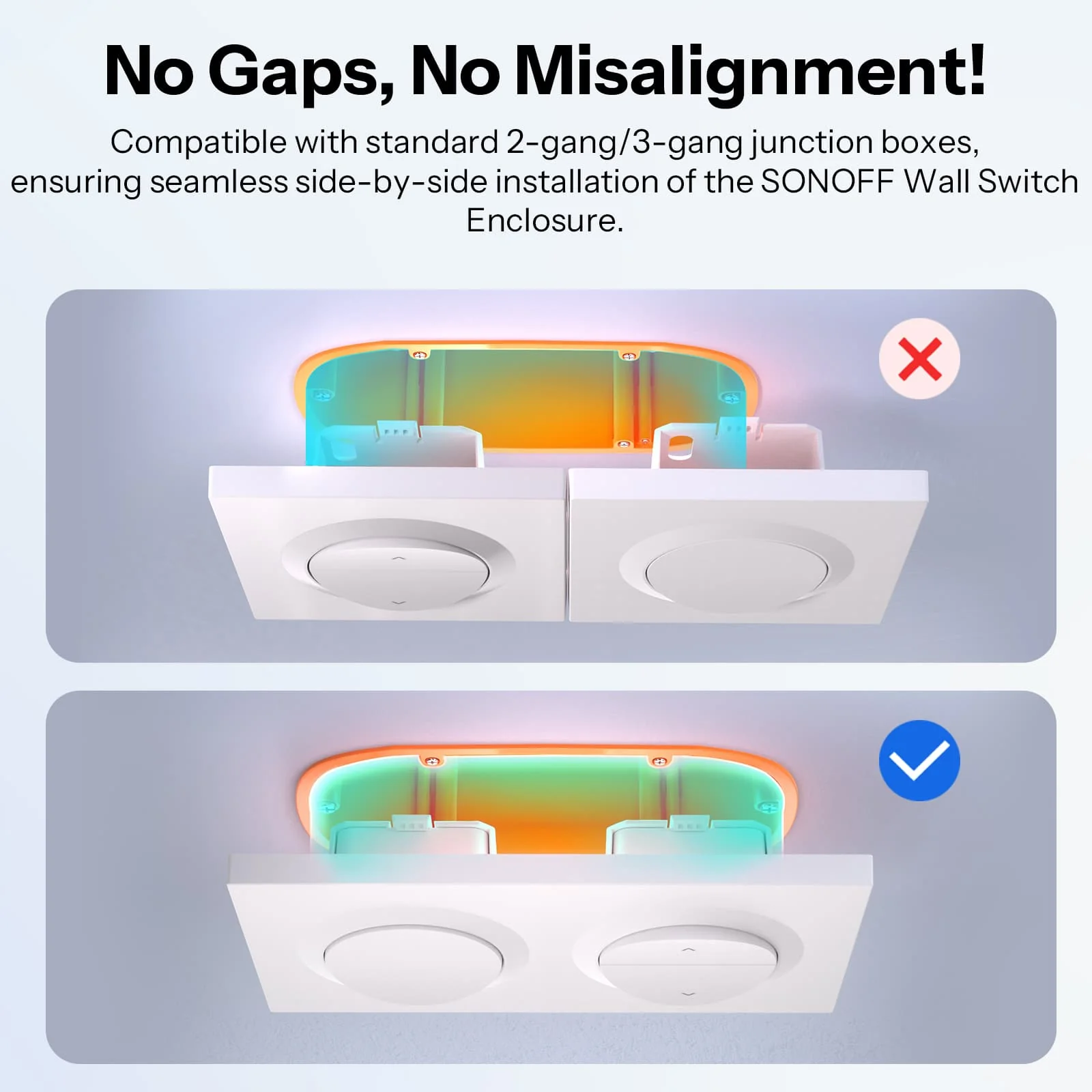 SONOFF Fusion Series Orb-2/3 Gang Wall Switch Frame | EF2G/EF3G - Image 5