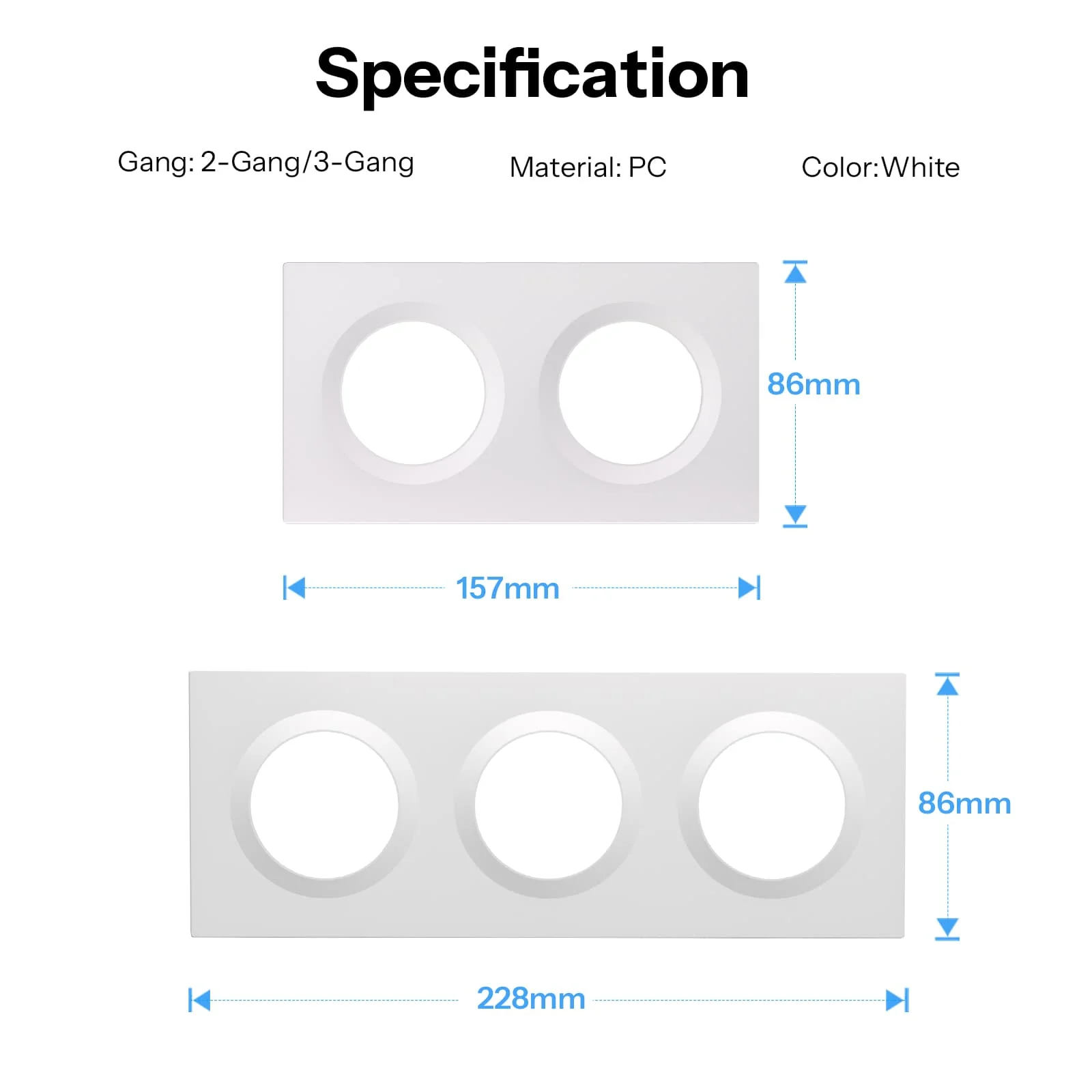 SONOFF Fusion Series Orb-2/3 Gang Wall Switch Frame | EF2G/EF3G - Image 7